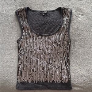 J. Crew Women's Sparkling Sequin Tank Top - Silver and Black